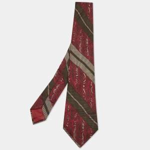 Gucci Brown Paisley Print Silk Tie