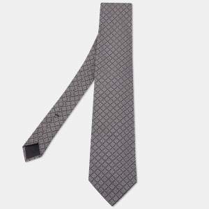 Gucci Black Logo Diamante Silk Jacquard Tie