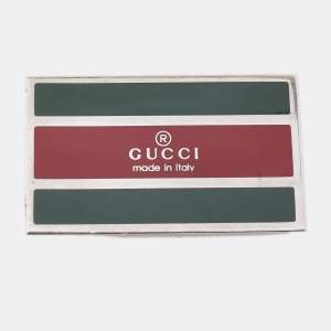 Pre Owned Gucci Silver Tone Web Money Clip