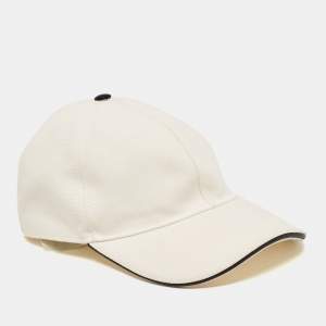 Gucci White GG Embroidered Cotton Baseball Cap Size M