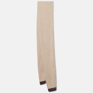 Gucci Beige Striped Edge Cashmere Blend Muffler 