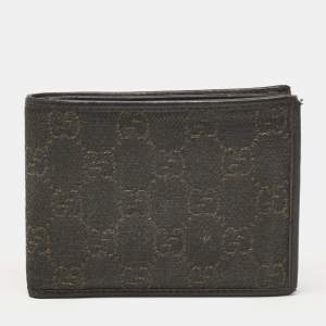 Gucci Dark Brown GG Canvas and Leather Bifold Wallet