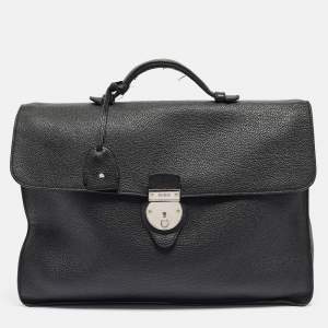 Gucci Black Soft Leather Business Briefcase