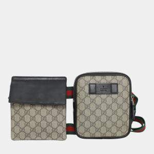 Gucci GG Supreme Double Pocket Belt Bag