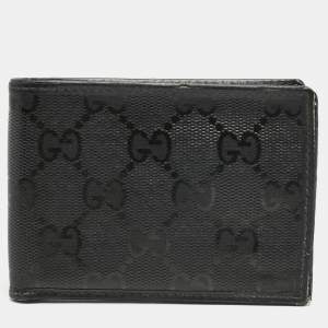 Gucci Black GG Crystals Canvas Bifold Wallet