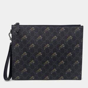 Gucci Grey PVC Supreme GG Clutch