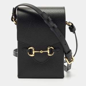 Gucci Black Leather Mini Horsebit 1955 Crossbody Bag