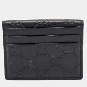 Gucci Black Guccissima Leather Bifold Card Holder 