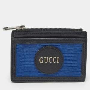 Gucci Blue/Black GG Nylon and Leather Off The Grid Card Case