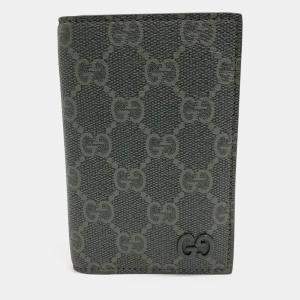 Pre Owned Gucci Green Leather Card Holder