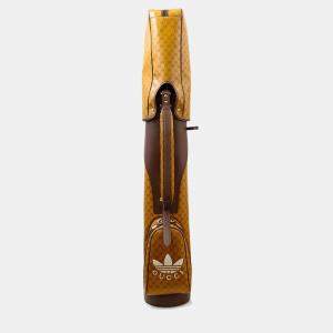 Pre Owned Gucci Adidas Collaboration Gg Crystal Golf Bag Camel/Brown Leather