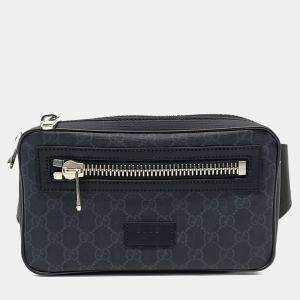 Pre Owned Gucci Grey PVC Supreme Belted Hip Sack