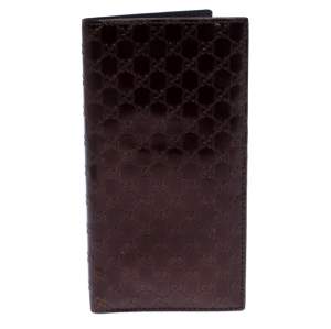 Gucci Maroon Microguccissima Leather Bifold Long Wallet