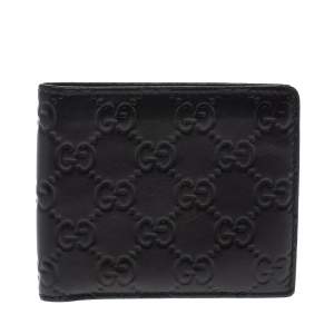 Gucci Black Guccissima Leather Bifold Wallet