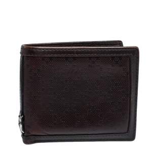 Gucci Dark Brown Diamante Leather Bifold Wallet
