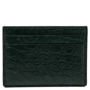 Gucci Dark Green Alligator Card Holder