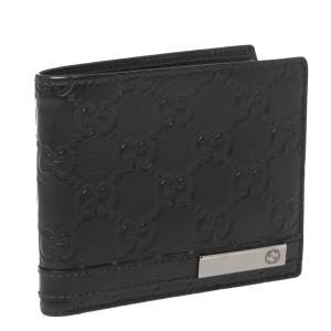 Gucci Black Guccissima Leather Bifold Wallet