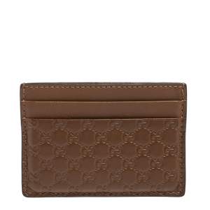 Gucci Brown Microguccissima Leather Card Holder