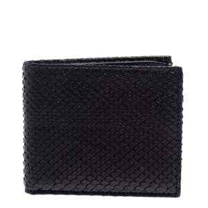 Gucci Black Python Bifold Wallet