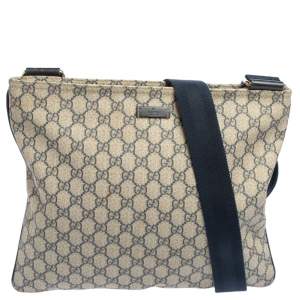 Gucci Navy Blue GG Supreme Canvas Messenger Bag