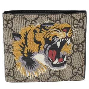 Gucci Multicolor Tiger Print GG Supreme Canvas Bifold Wallet