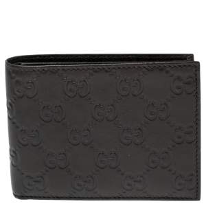 Gucci Dark Brown Guccissima Leather Bifold Wallet