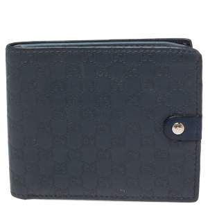 Gucci Blue Microguccissima Leather Bifold Wallet