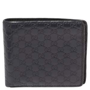 Gucci Navy Blue Microguccissima Leather Bifold Wallet