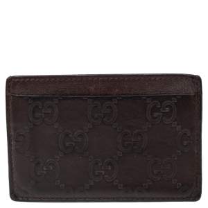 Gucci Dark Brown Guccissima Leather Card Holder