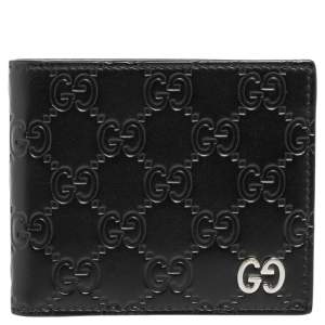 Gucci Black Signature Leather Bifold Wallet