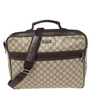 Gucci Beige/Brown GG Coated Canvas And Leather Medium Briefcase