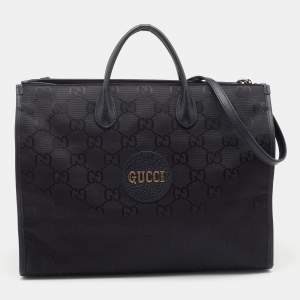 Gucci Black GG Nylon And Leather GG Off the Grid Tote