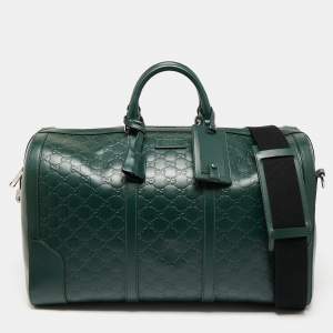 Gucci Green Guccissima Leather Duffel Bag