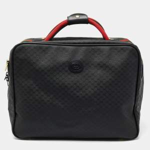 Gucci Black GG Supreme Canvas Vintage Web Travel Bag