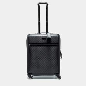 Gucci Black GG Imprime Canvas and Leather Trolley Suitcase