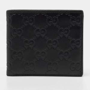 Gucci Black Guccissima Leather Bifold Wallet