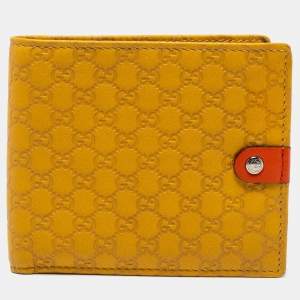 Gucci Yellow Micro Guccissima Leather Bifold Wallet