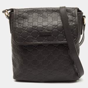 Gucci Dark Brown Guccissima Leather Messenger Bag