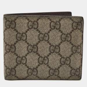 Gucci Beige GG Supreme Canvas Bi Fold Wallet