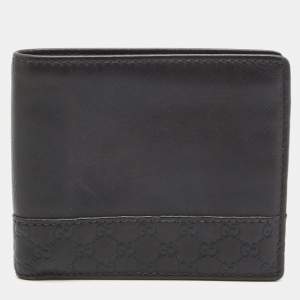 Gucci Dark Brown Guccissima Leather Bifold Compact Wallet
