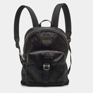 Gucci Black GG Nylon and Leather Off the Grid Backpack