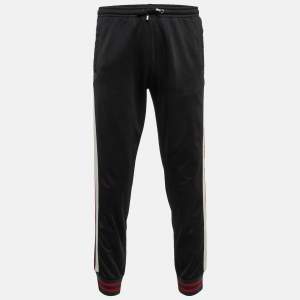 Gucci Black Jersey Logo Tape Joggers S