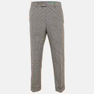 Gucci Beige/Black Houndstooth Wool Pants L