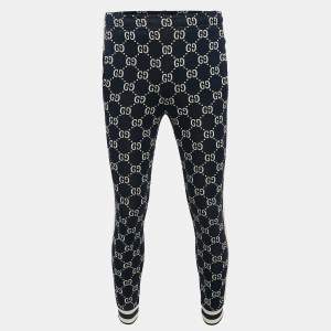 Gucci Navy Blue GG Supreme Jacquard Knit Sweatpants XXS