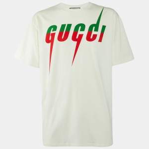 Gucci Cream Gucci Blade Print Cotton Oversized T-Shirt XL