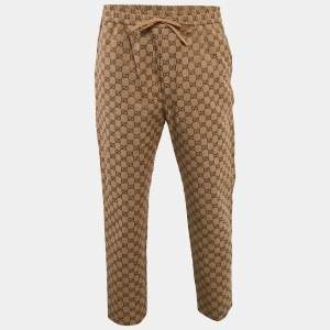 Gucci Beige GG Supreme Jacquard Pants L