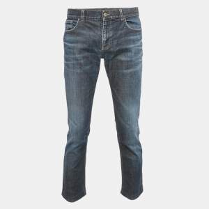 Gucci Blue Washed Denim Super Skinny Jeans L Waist 36"