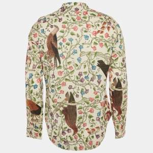 Gucci Cream Birds Of Prey Print Long Sleeve Shirt M