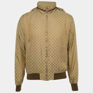 Gucci Brown GG Nylon Zip-Up Blouson S