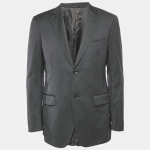 Gucci Grey Wool Tailored Single Breasted Blazer M